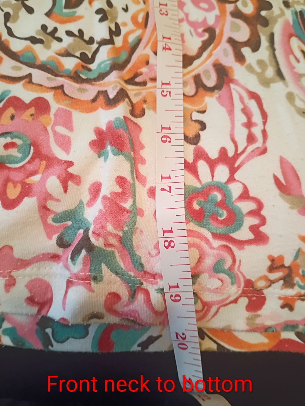Rebecca Malone Pink Paisley Short Sleeve Tee with Teal & Coral Accents - Picture 6 of 12